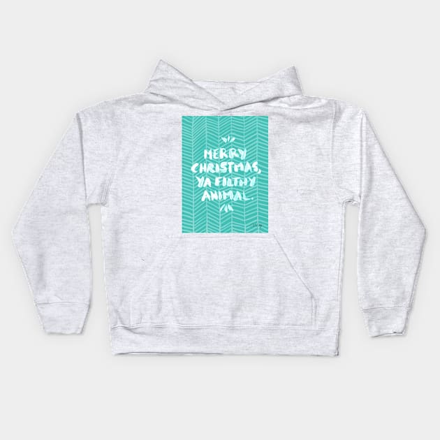 filthy animal turquoise Kids Hoodie by CatCoq